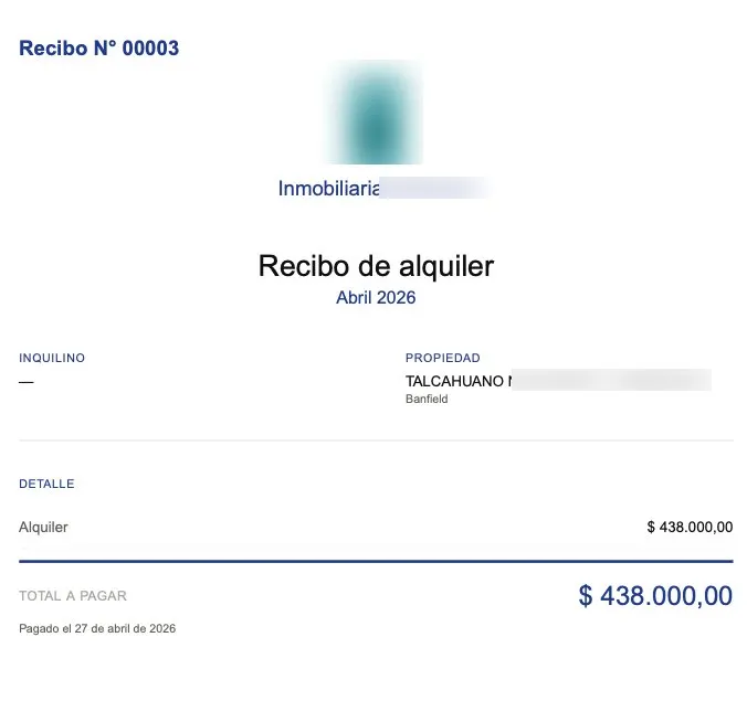 Recibo de alquiler PDF
